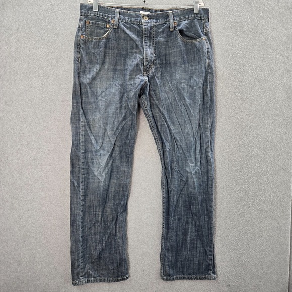 Levi's 569 Men Jeans 36x31 Blue Denim Straight Mid Rise Loose Fit - Picture 1 of 11
